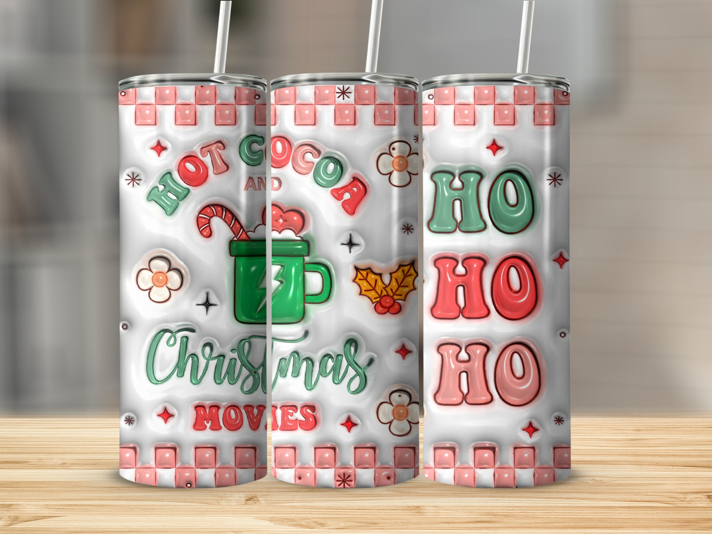 Hot Cocoa and Christmas Movies Themed Tumbler