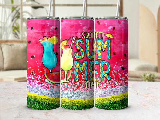 Sweet Summer Time Colorful Drink Design Tumblers