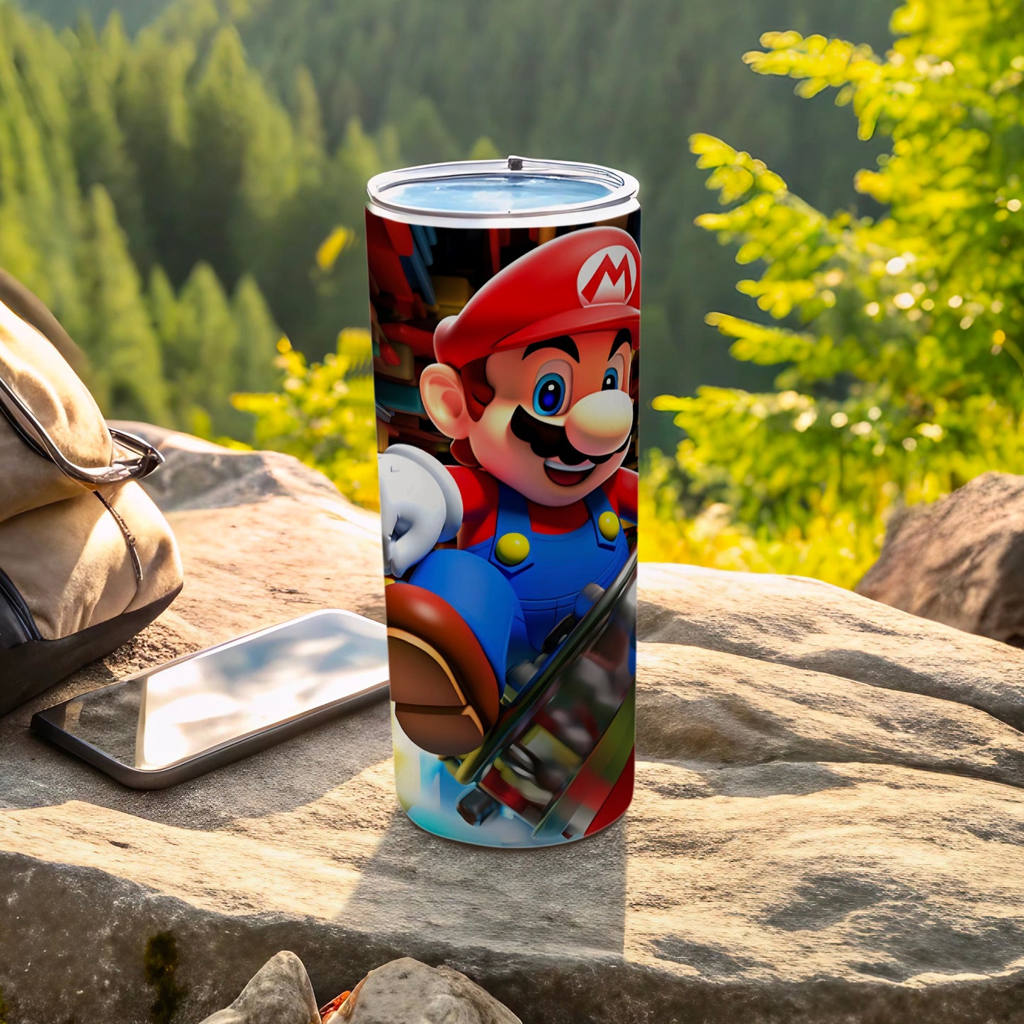 Colorful Travel Mug Featuring Iconic Video Game Character