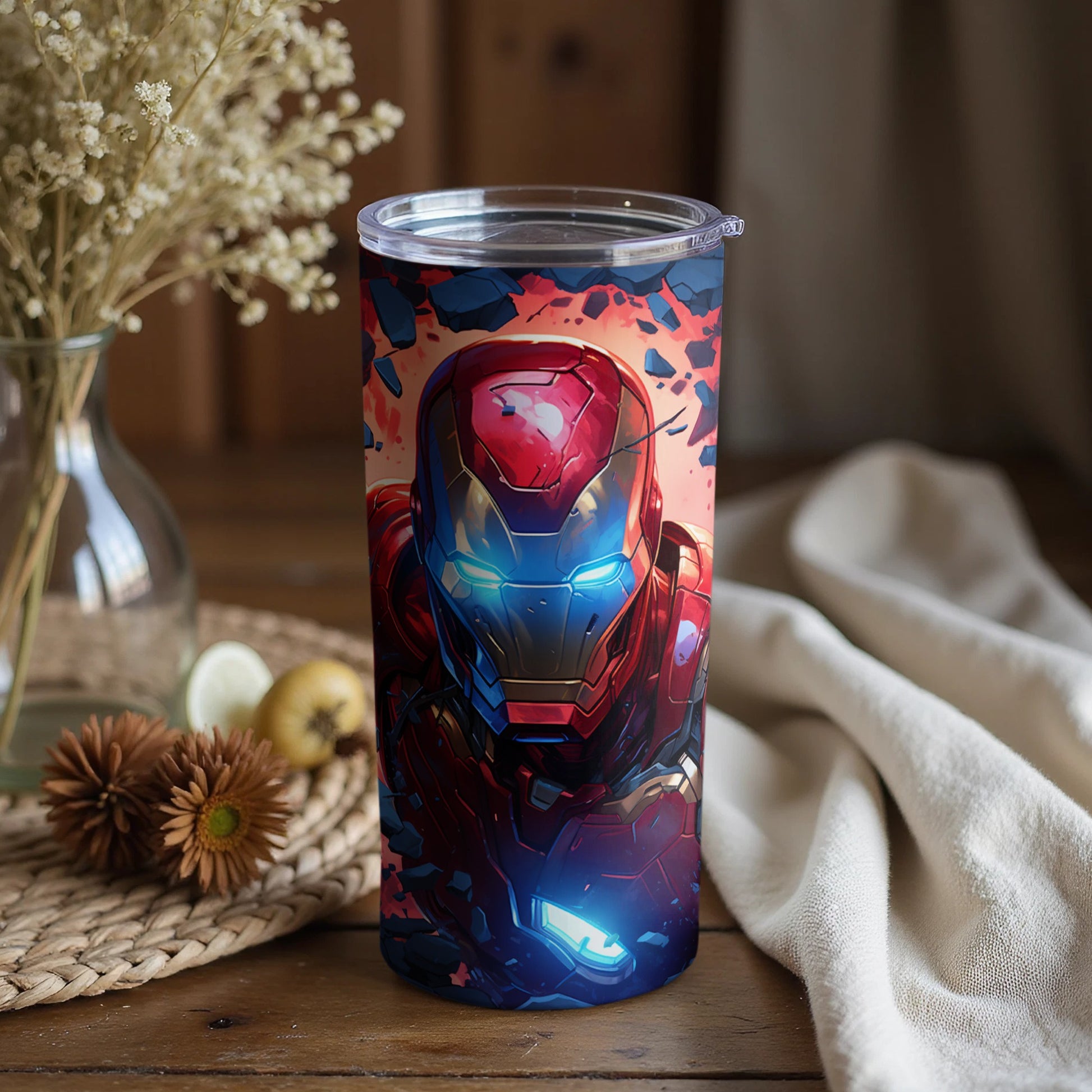 Heroic Design Red and Blue Stainless Steel Tumbler