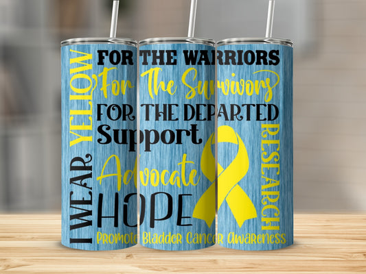 Bladder Cancer Awareness Tumbler for Support and Hope