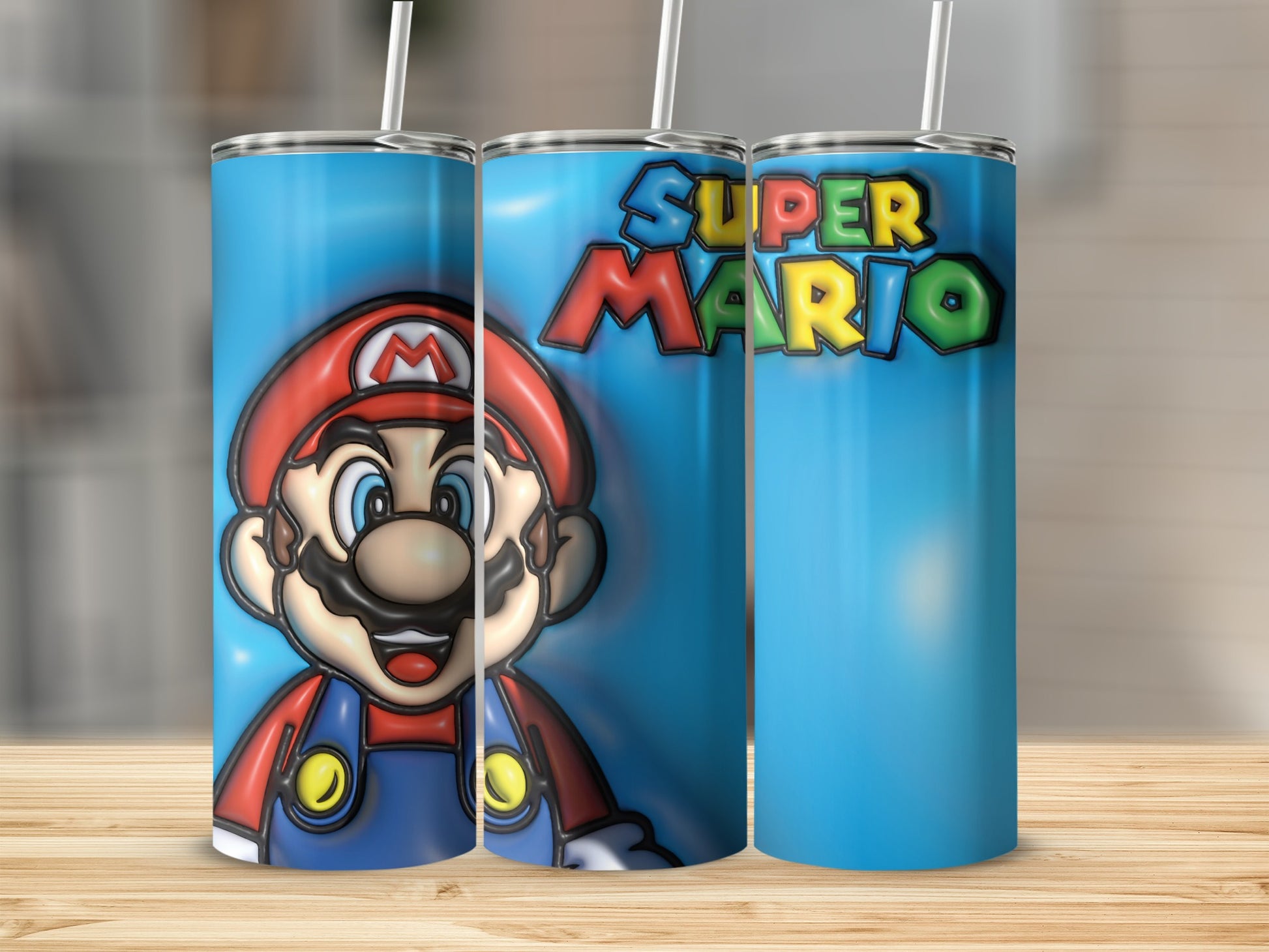 Super Mario Blue Insulated Tumbler Cup for Kids