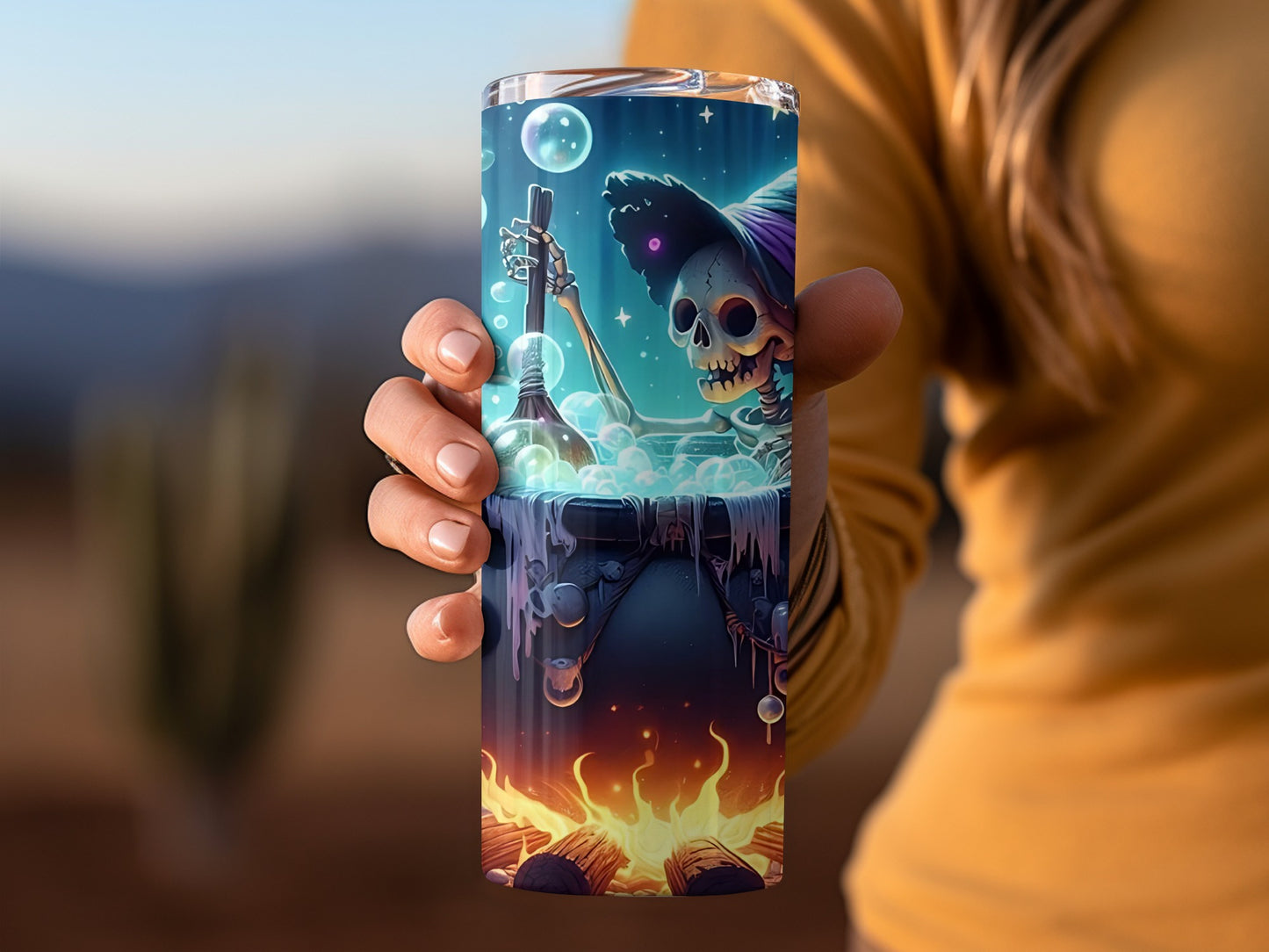 Skeleton with Potion Magical Scene Travel Tumbler