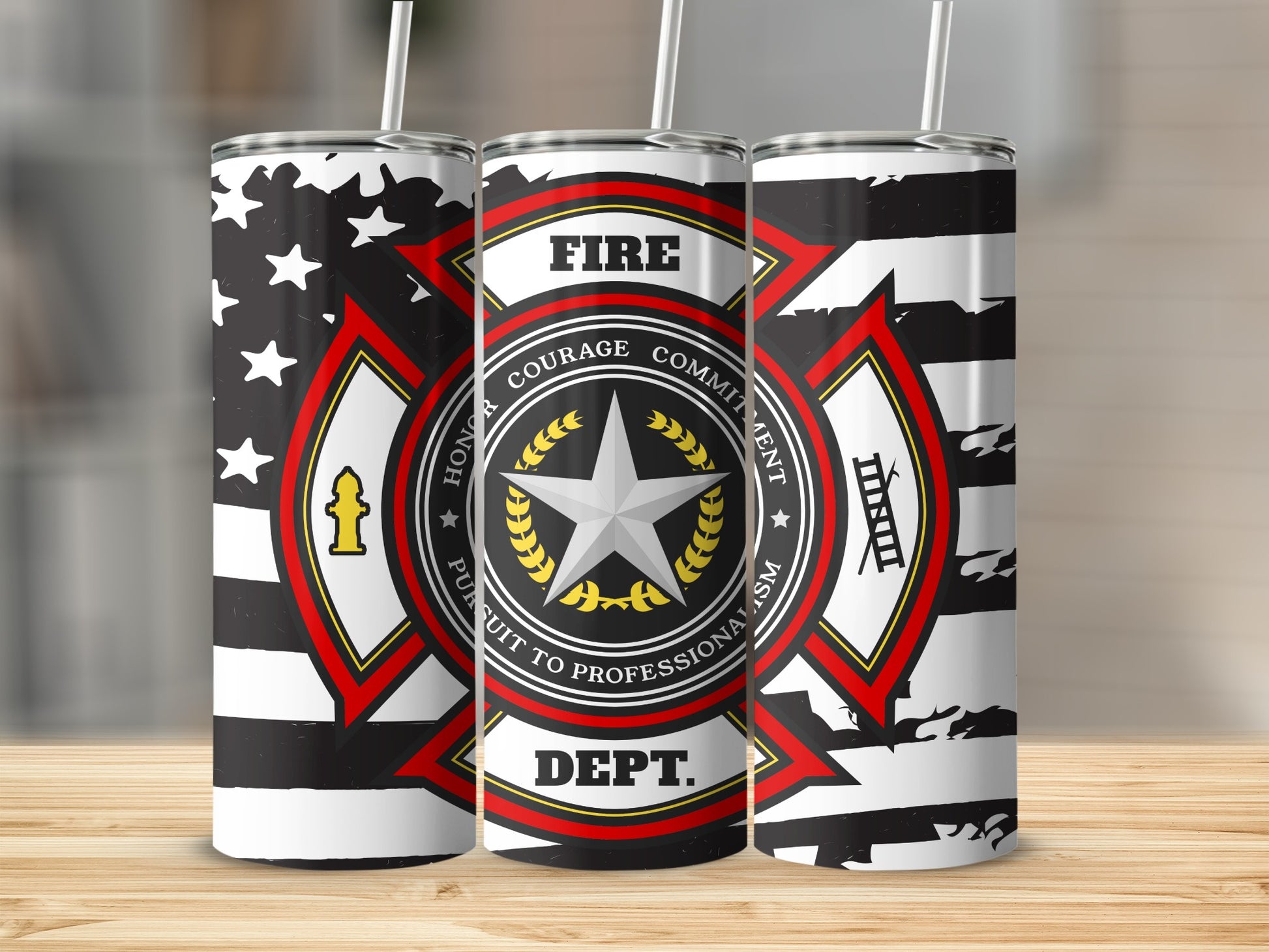 Fire Department Honor Courage Commitment tumbler