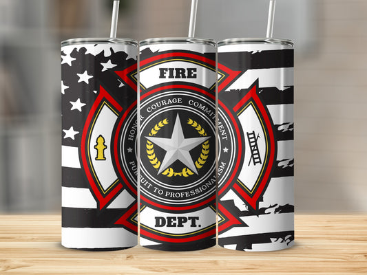 Fire Department Honor Courage Commitment tumbler