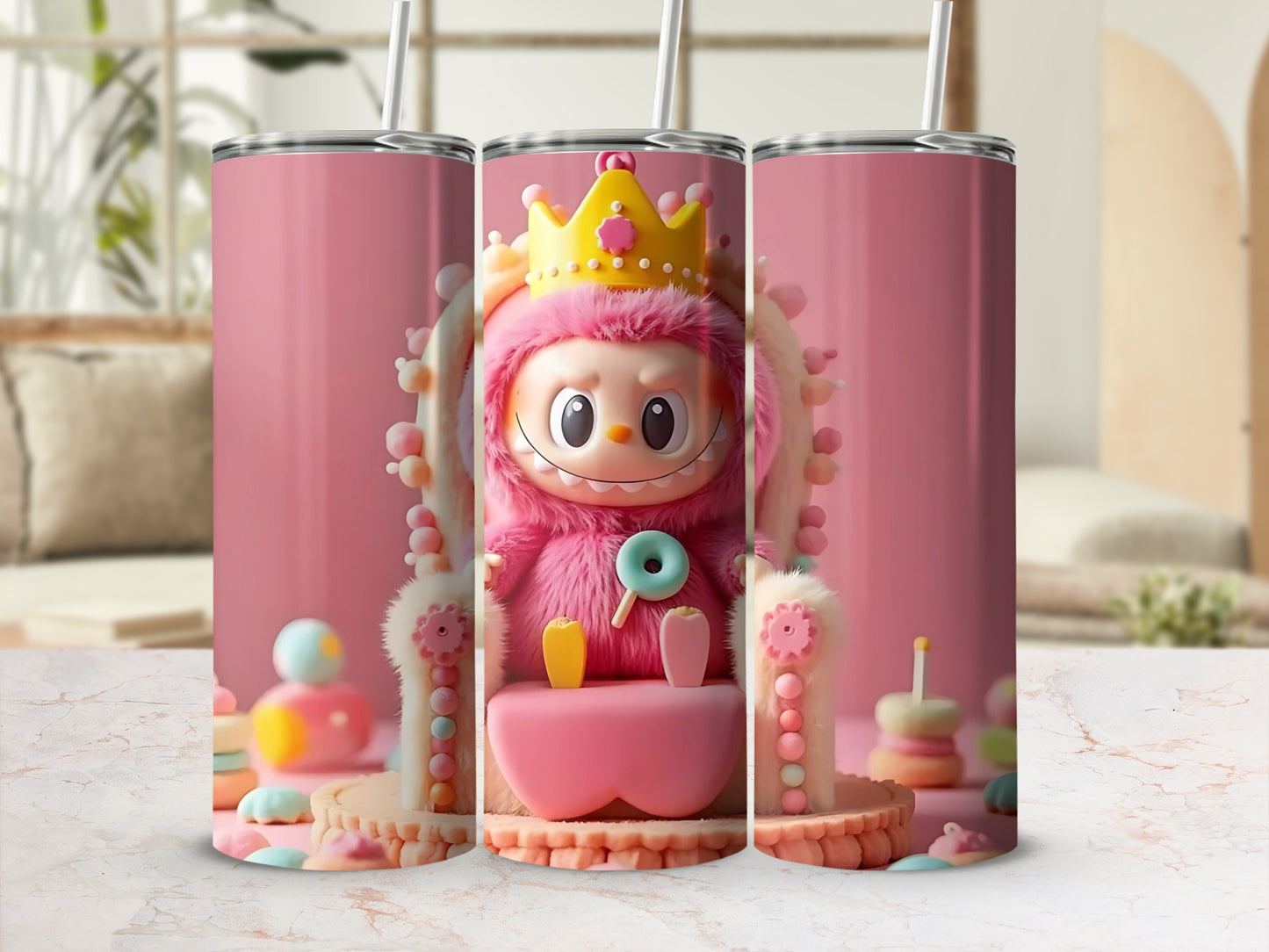 Pink Cute Cartoon Fantasy Character Tumbler Cup