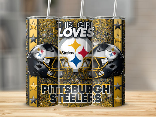 THIS GIRL LOVES Pittsburgh Steelers Football Team Tumblers