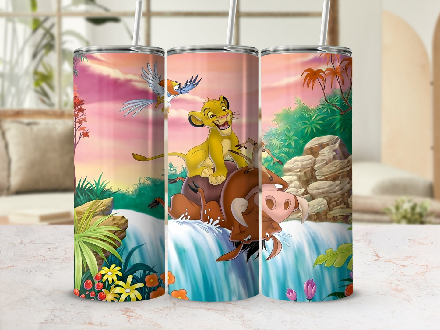 Cartoon Characters Adventure Tumbler with Straw