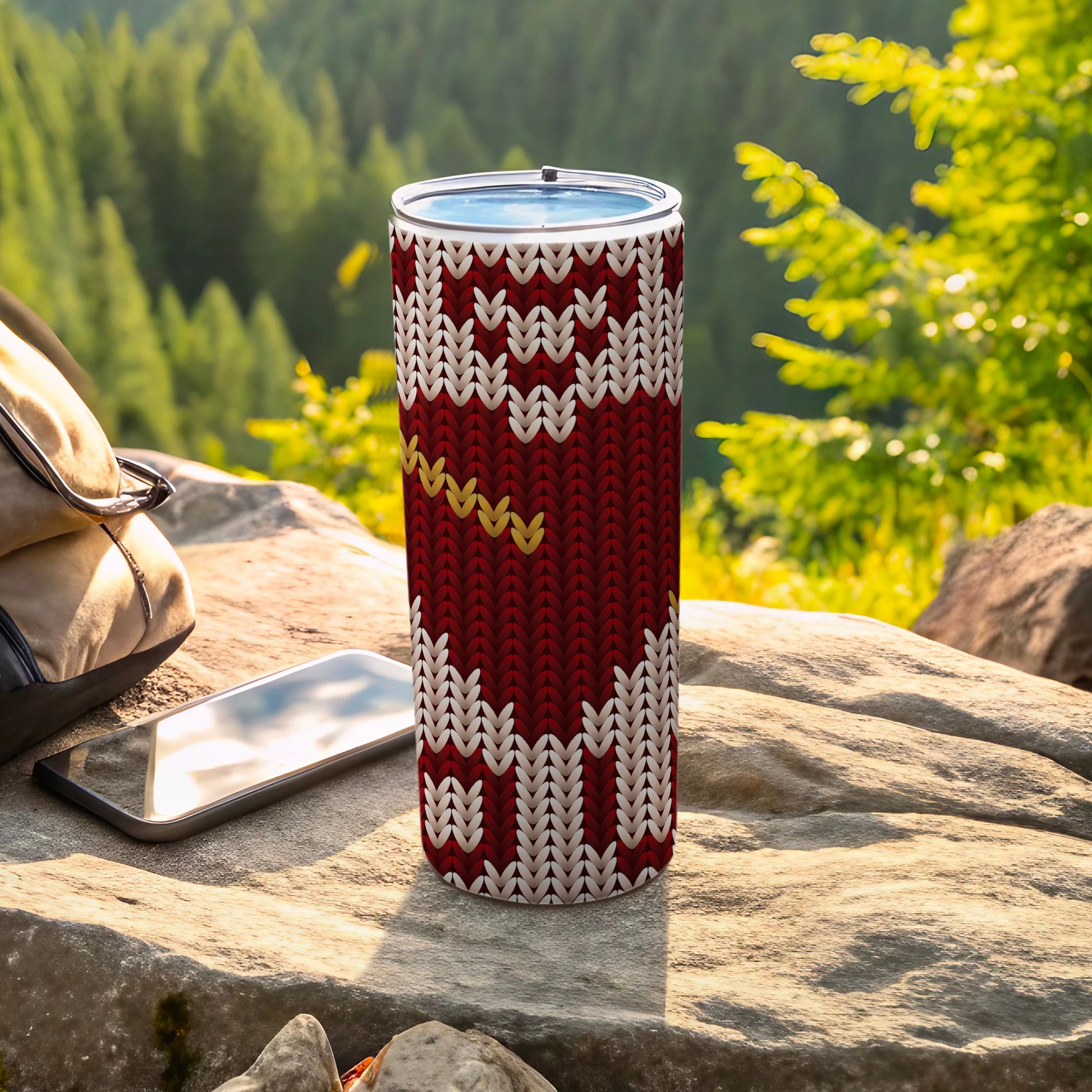 Red White Golden Knitted Pattern Tumbler product type