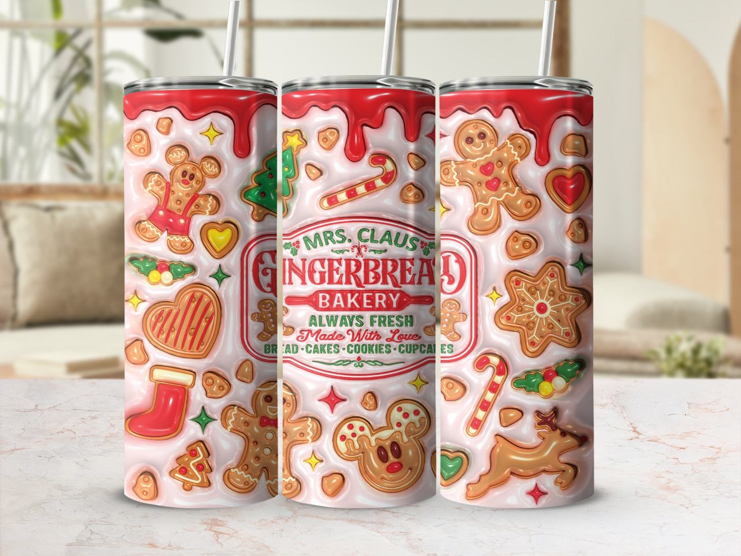 Festive Gingerbread Bakery Design Insulated Tumbler