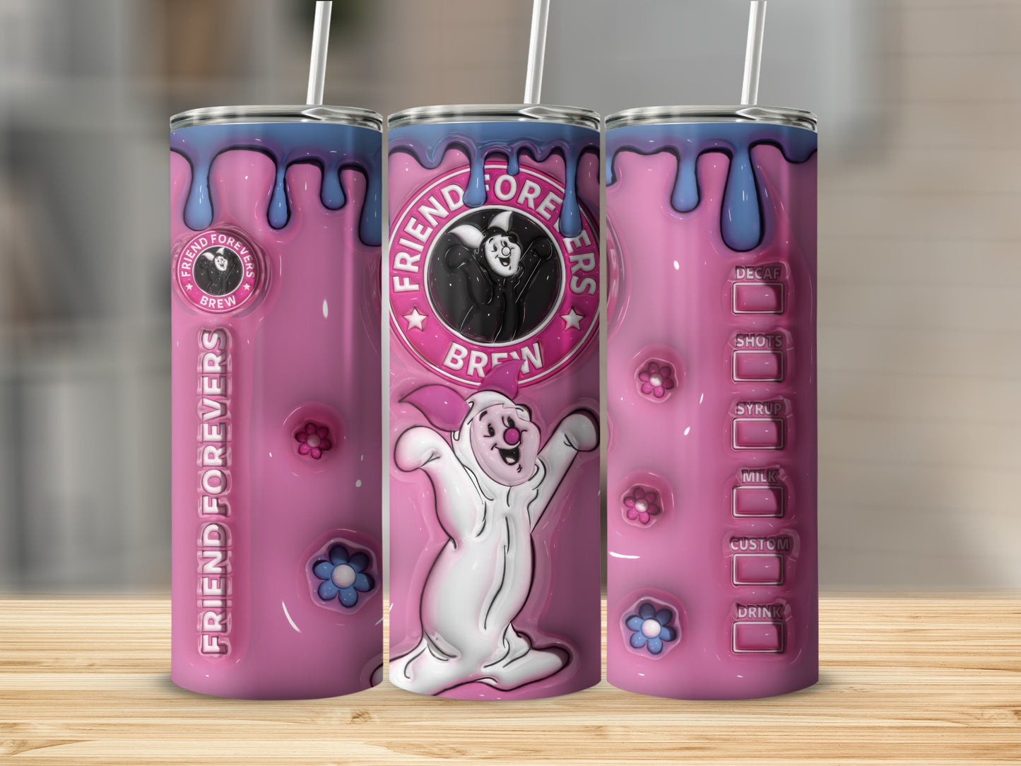 Friend Forevers Brew Pink Drink Customization Tumbler