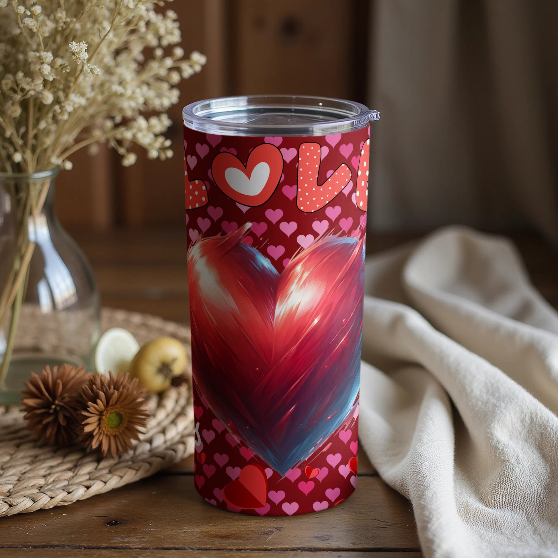 Love Design with Heart Patterns Insulated Tumbler