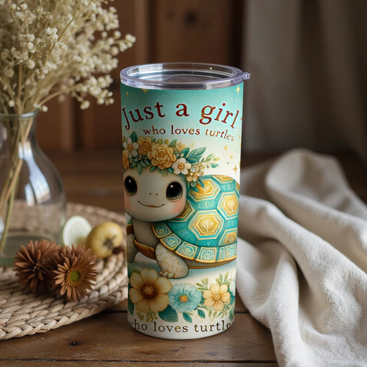 Just a Girl Who Loves Turtles Tumbler Cute Design