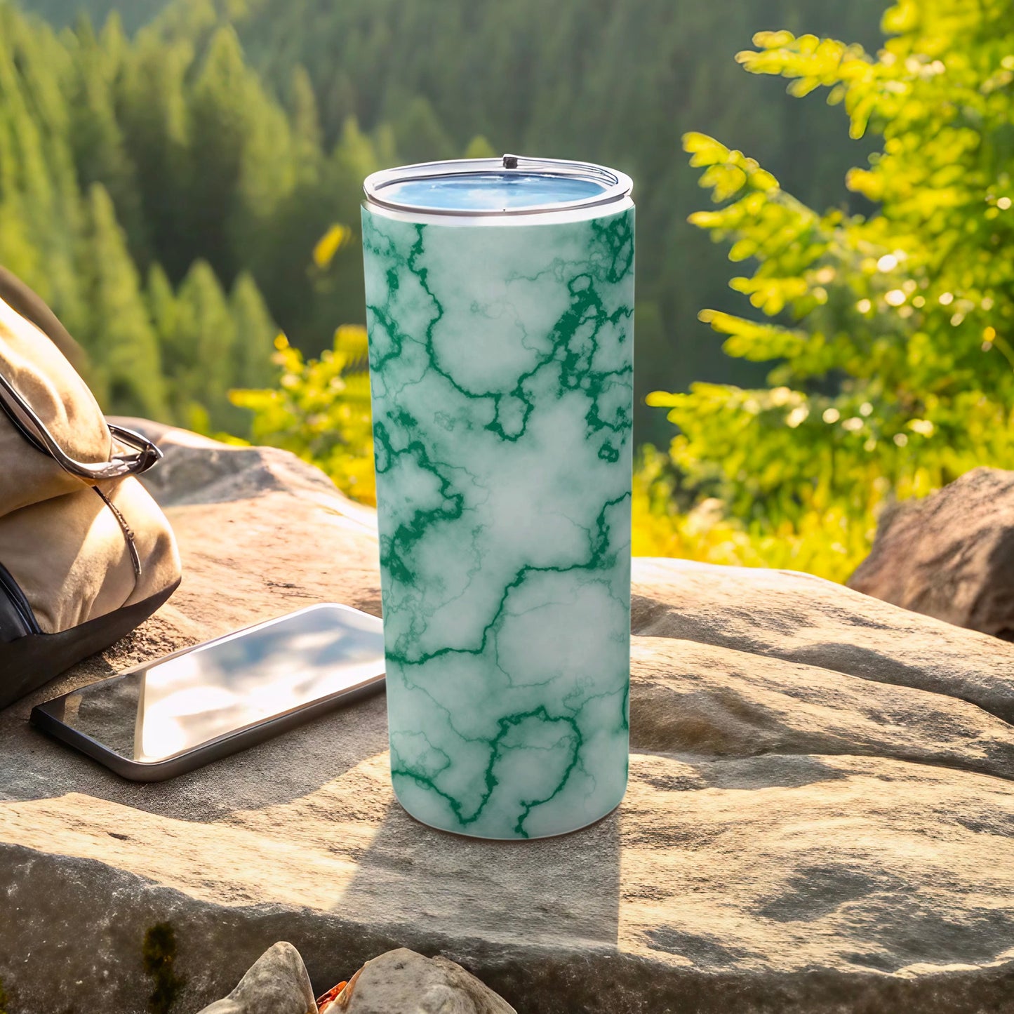 Elegant Green Marble Patterned Tumbler product type