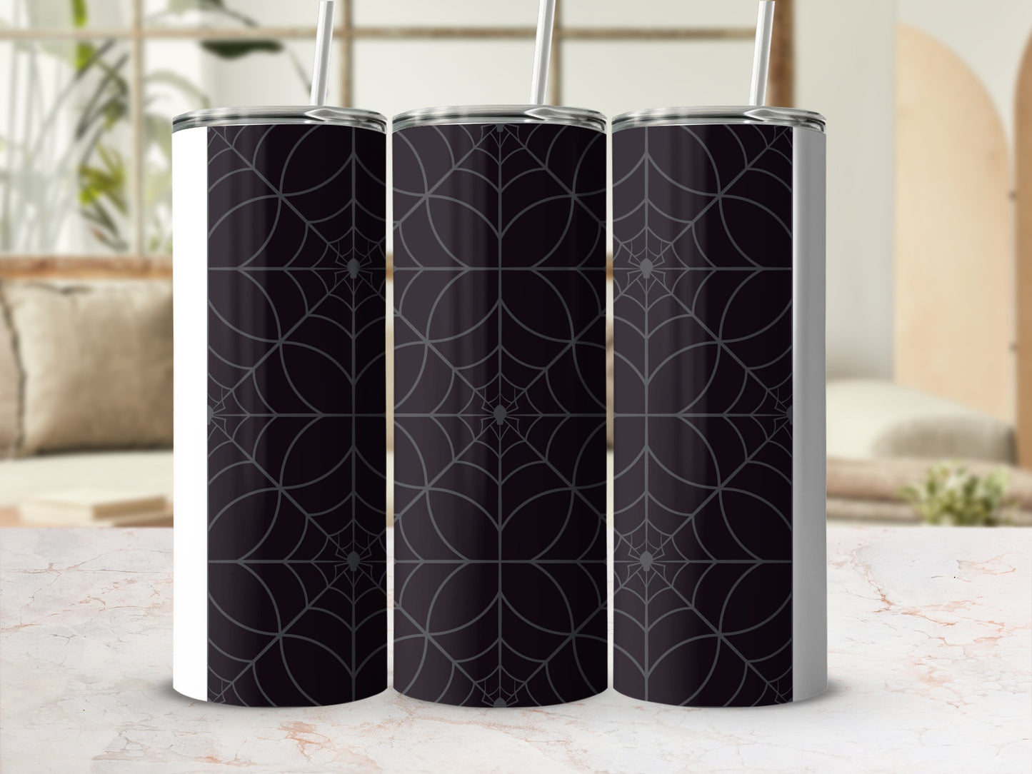 Dark Spider Web Pattern Insulated Drink Tumbler product type