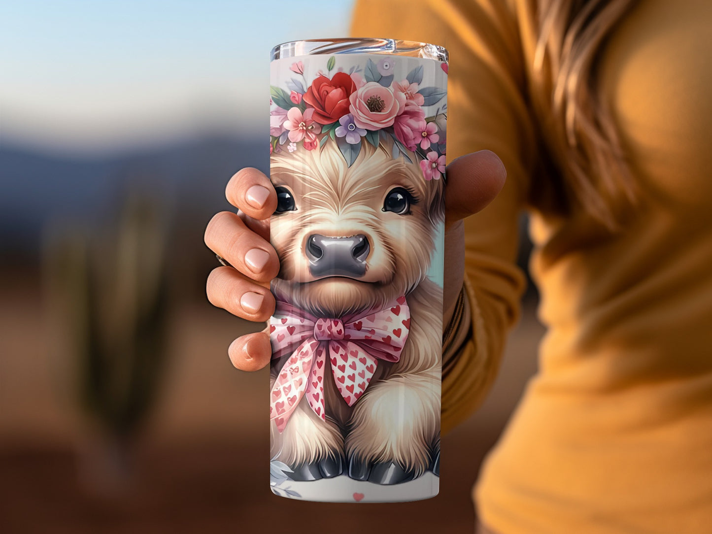 Adorable Puppy with Flower Crown and Bow Tumbler