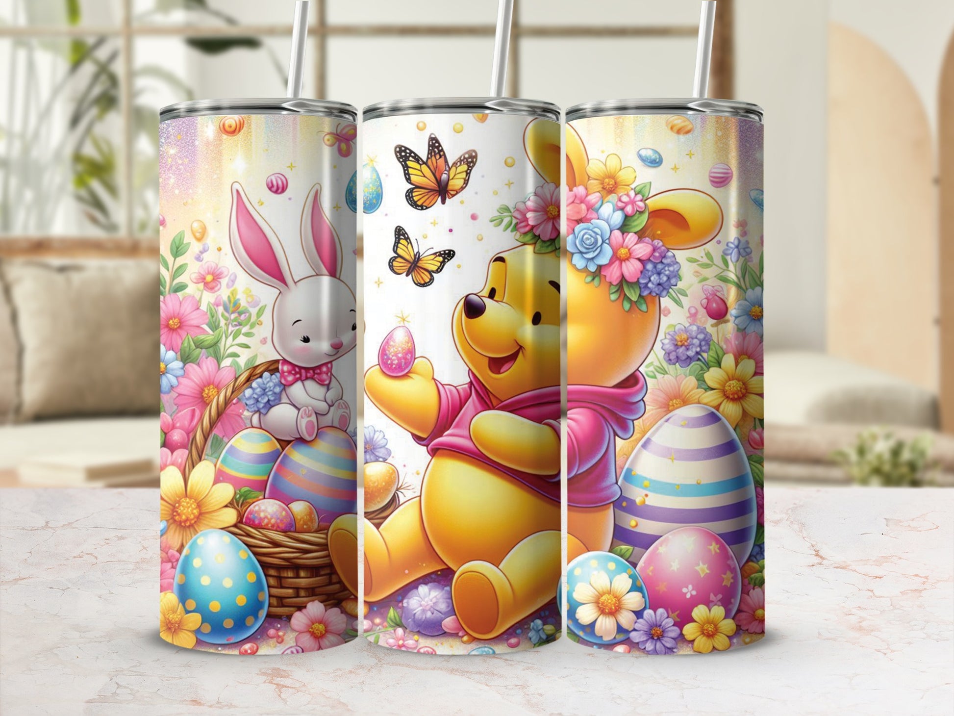 Winnie Pooh Rabbit Easter Eggs Springtime Flowers product type