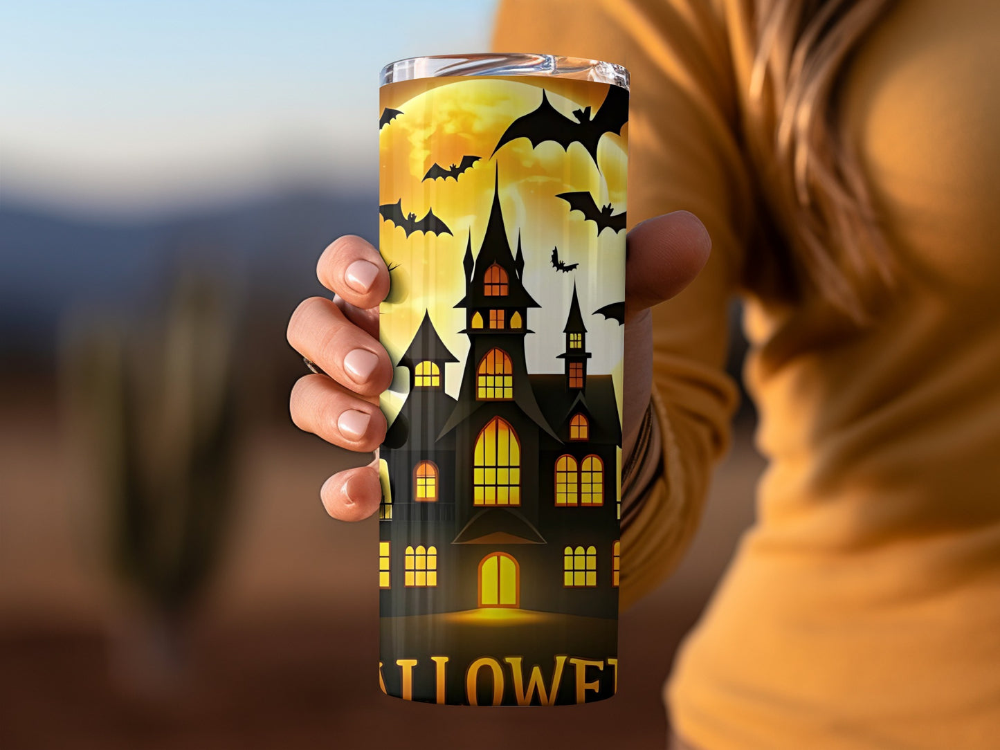 Spooky Halloween Haunted House Tumbler Halloween product