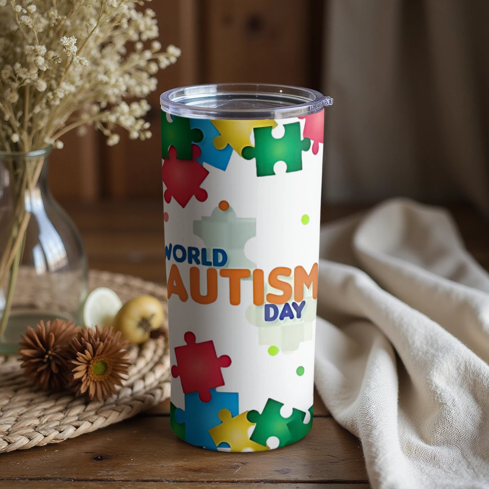 World Autism Day Puzzle Design Tumbler