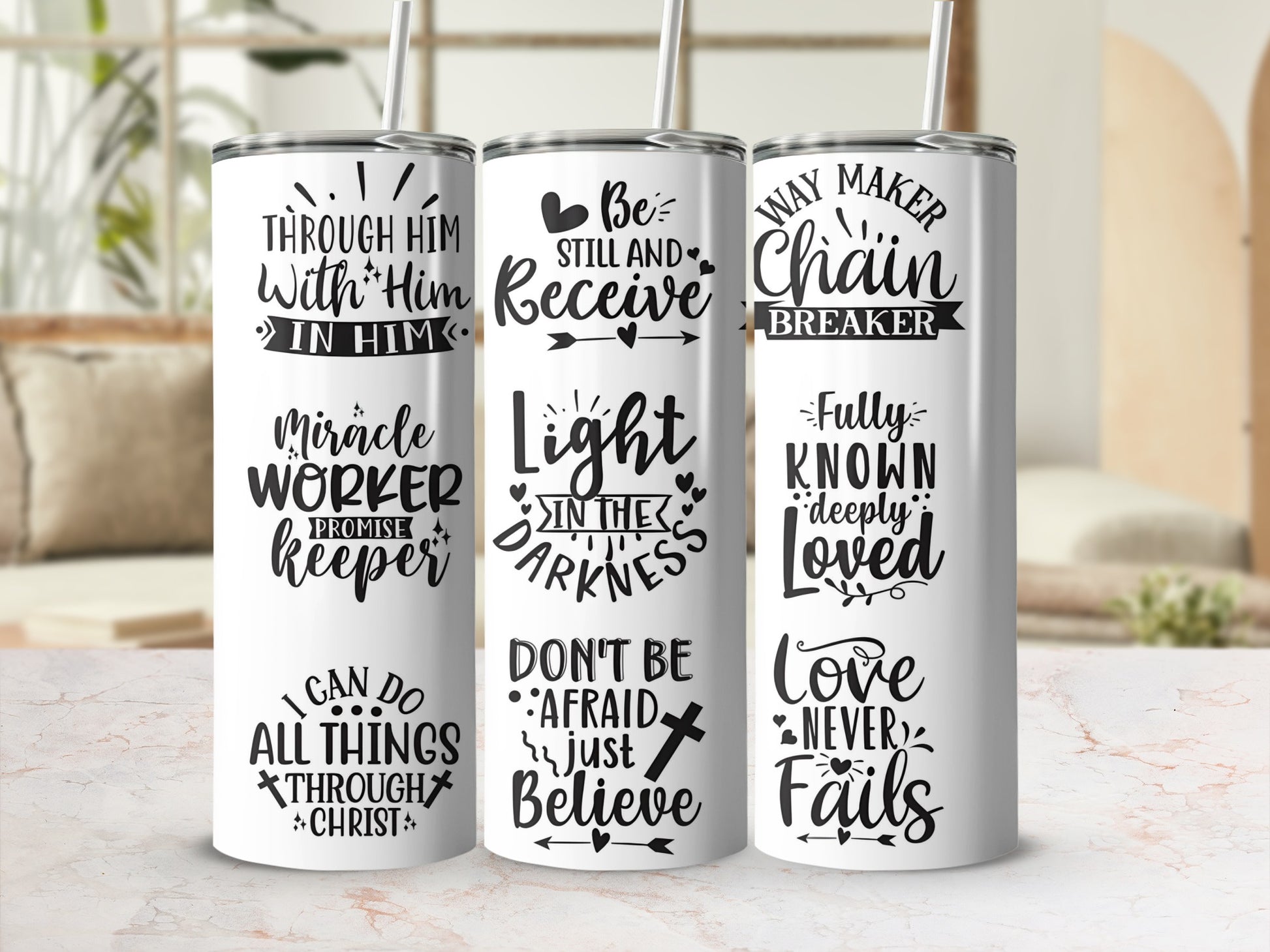Inspirational Motivational Quotes Tumbler Set for Daily Use
