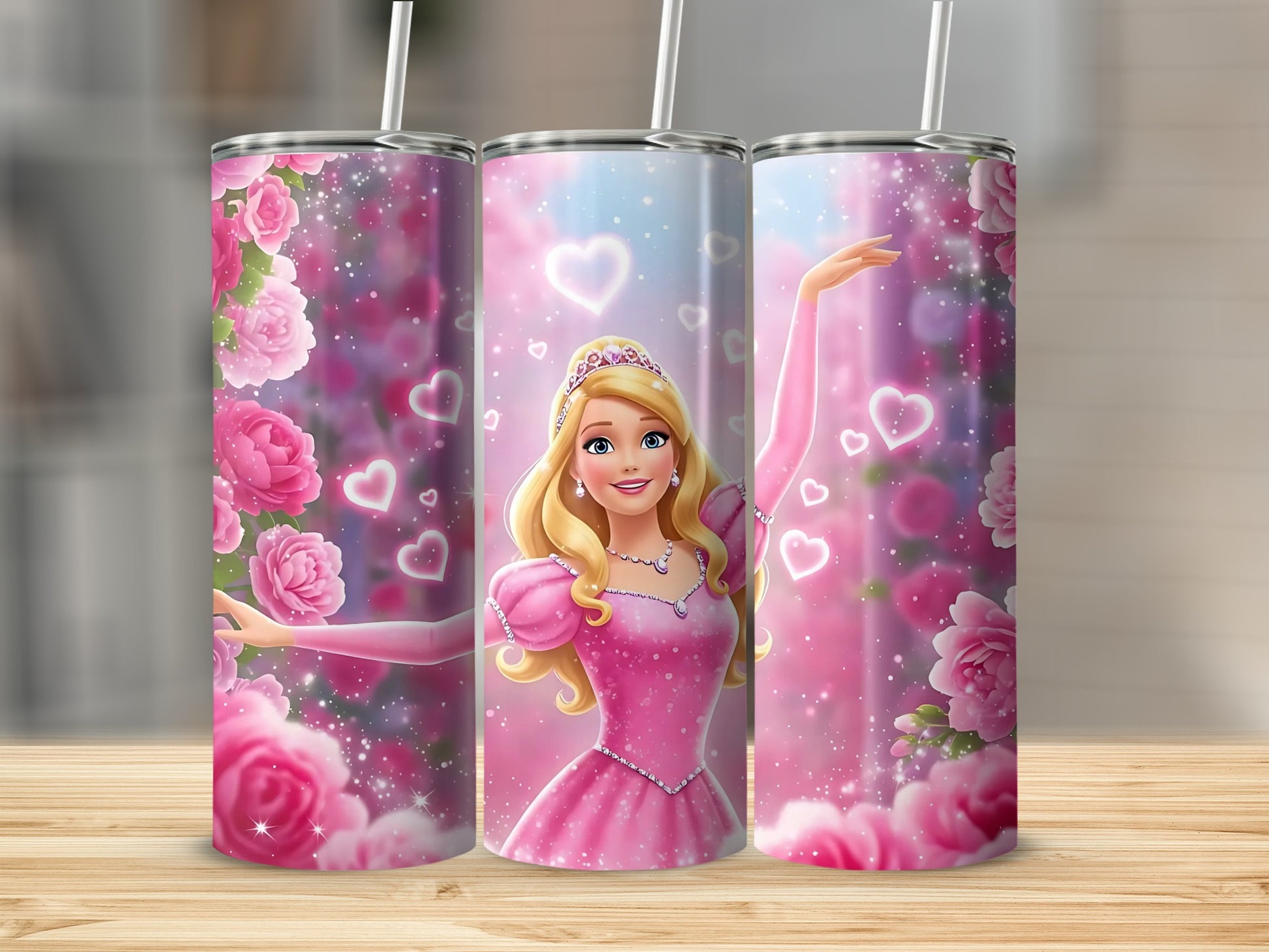 Princess and Roses Artwork Stainless Steel Tumbler