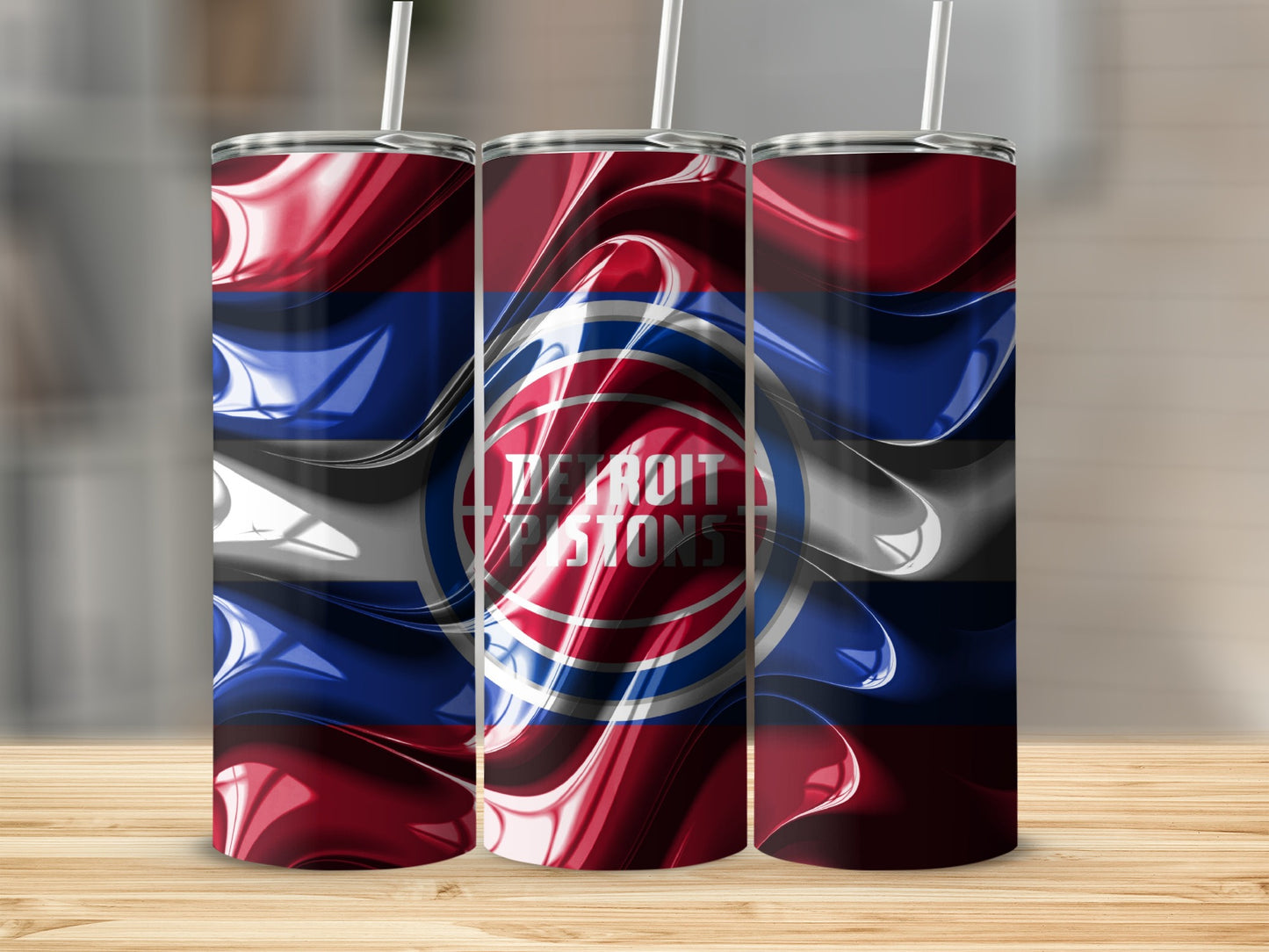 Detroit Pistons NBA Basketball Logo Pattern Design Tumblers