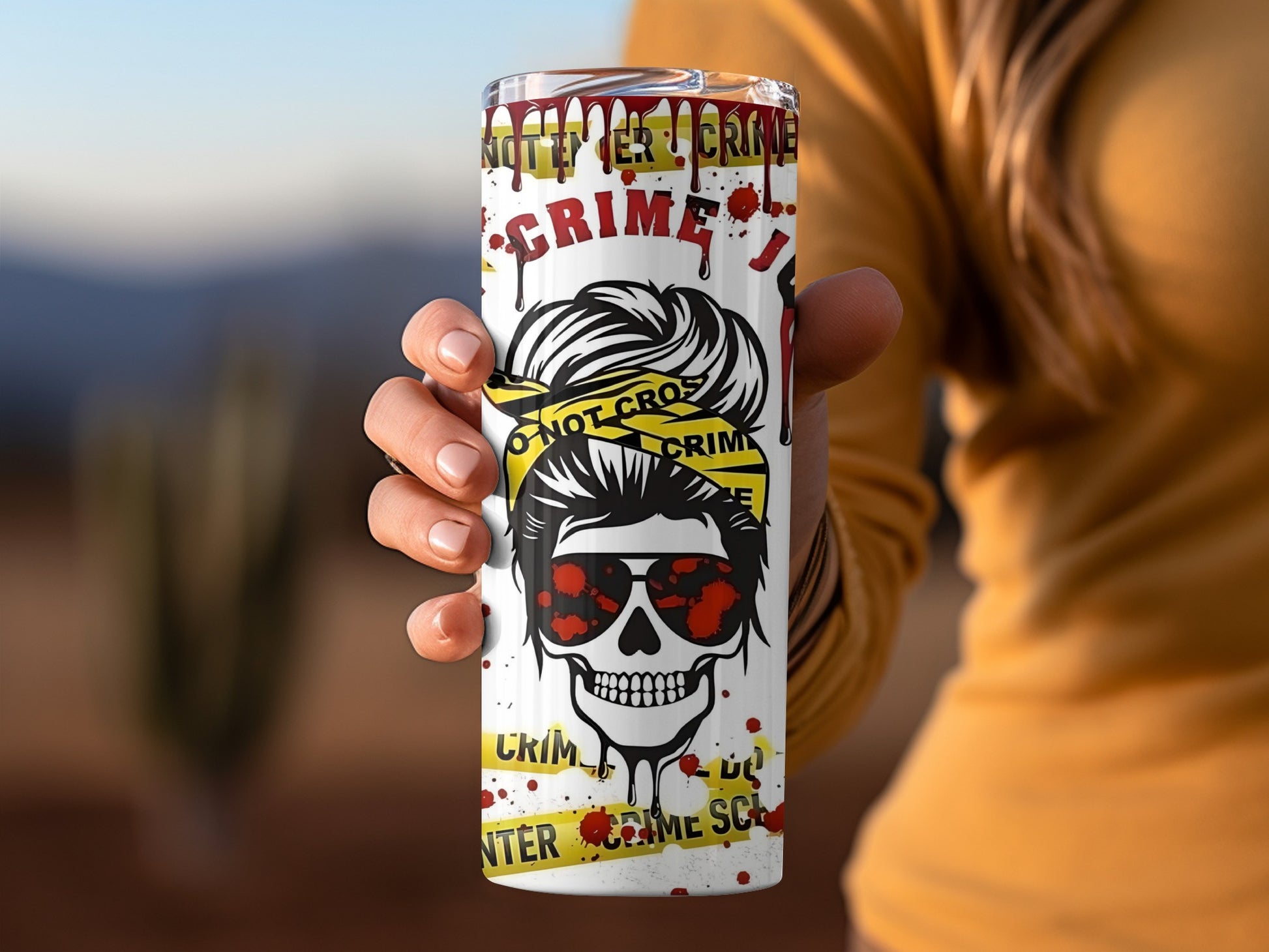 Crime Scene Skull Design Travel Mug