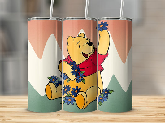 Winnie the Pooh Floral Mountain Art Tumbler