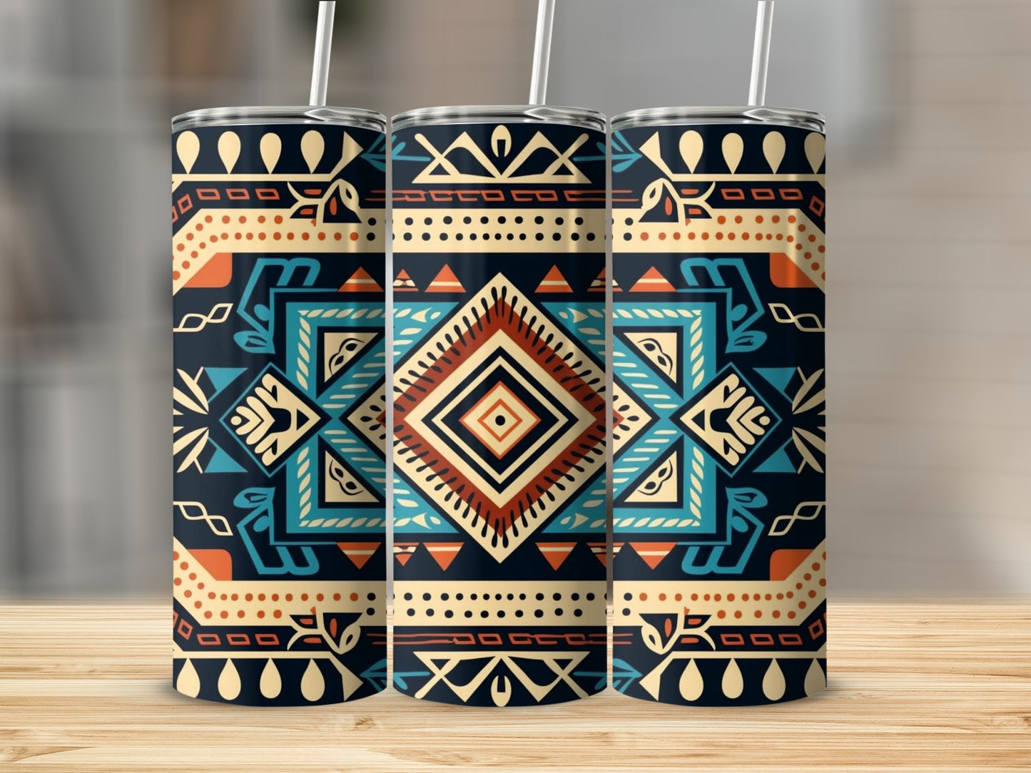 Colorful Aztec Pattern Stainless Steel Tumbler