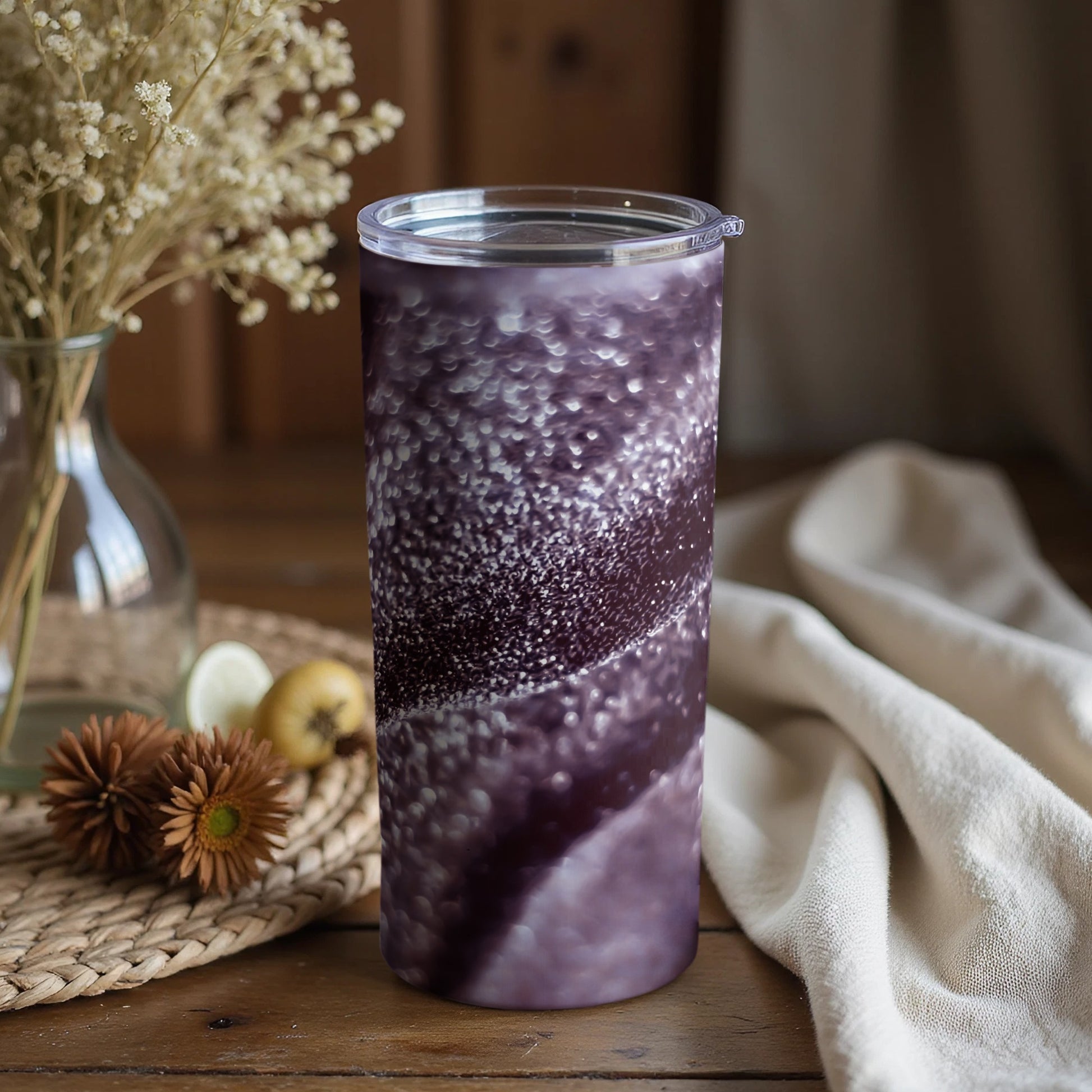 Purple Swirl Pattern Tumbler for Stylish Hydration
