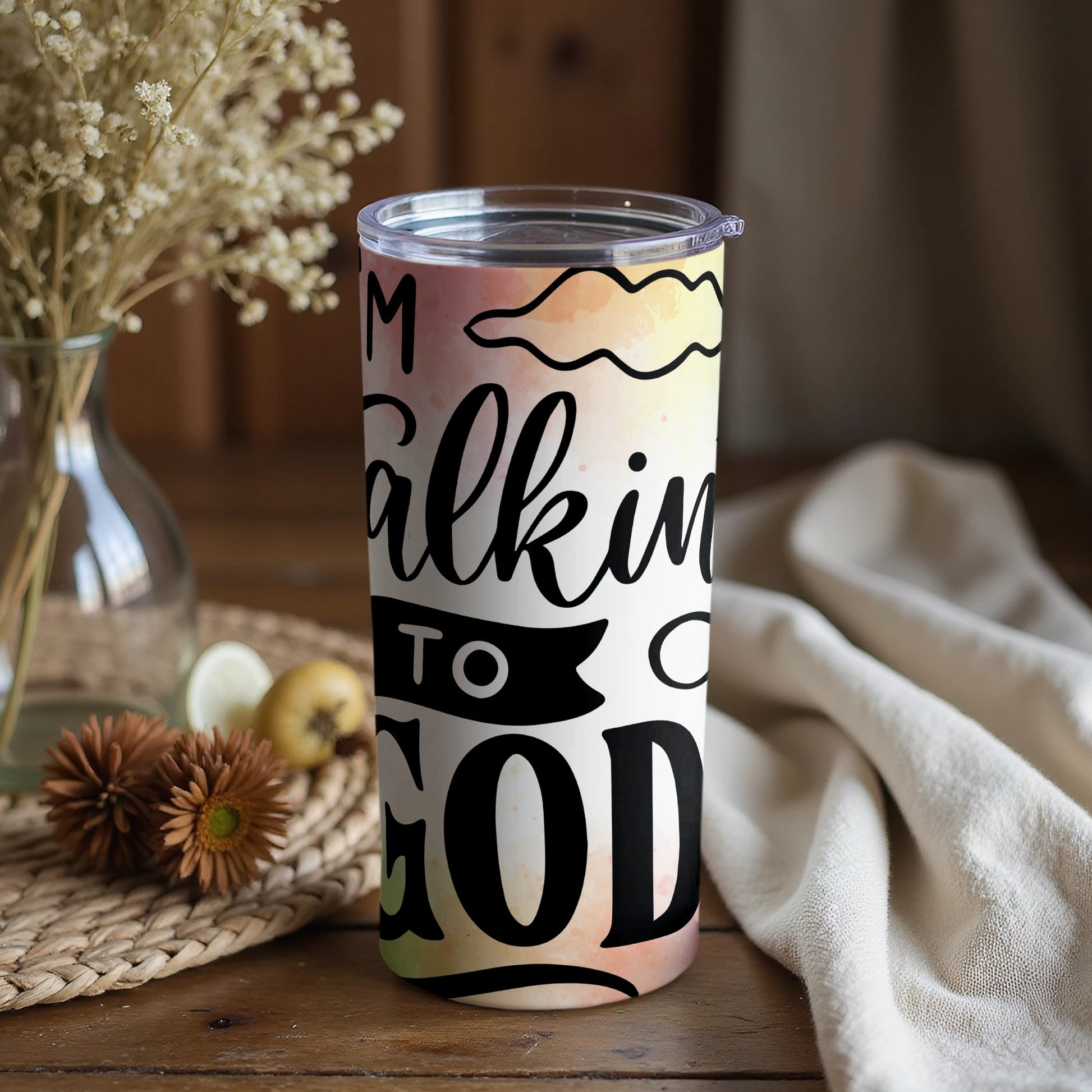 I'm Talking to God Decorative Tumbler for Travel