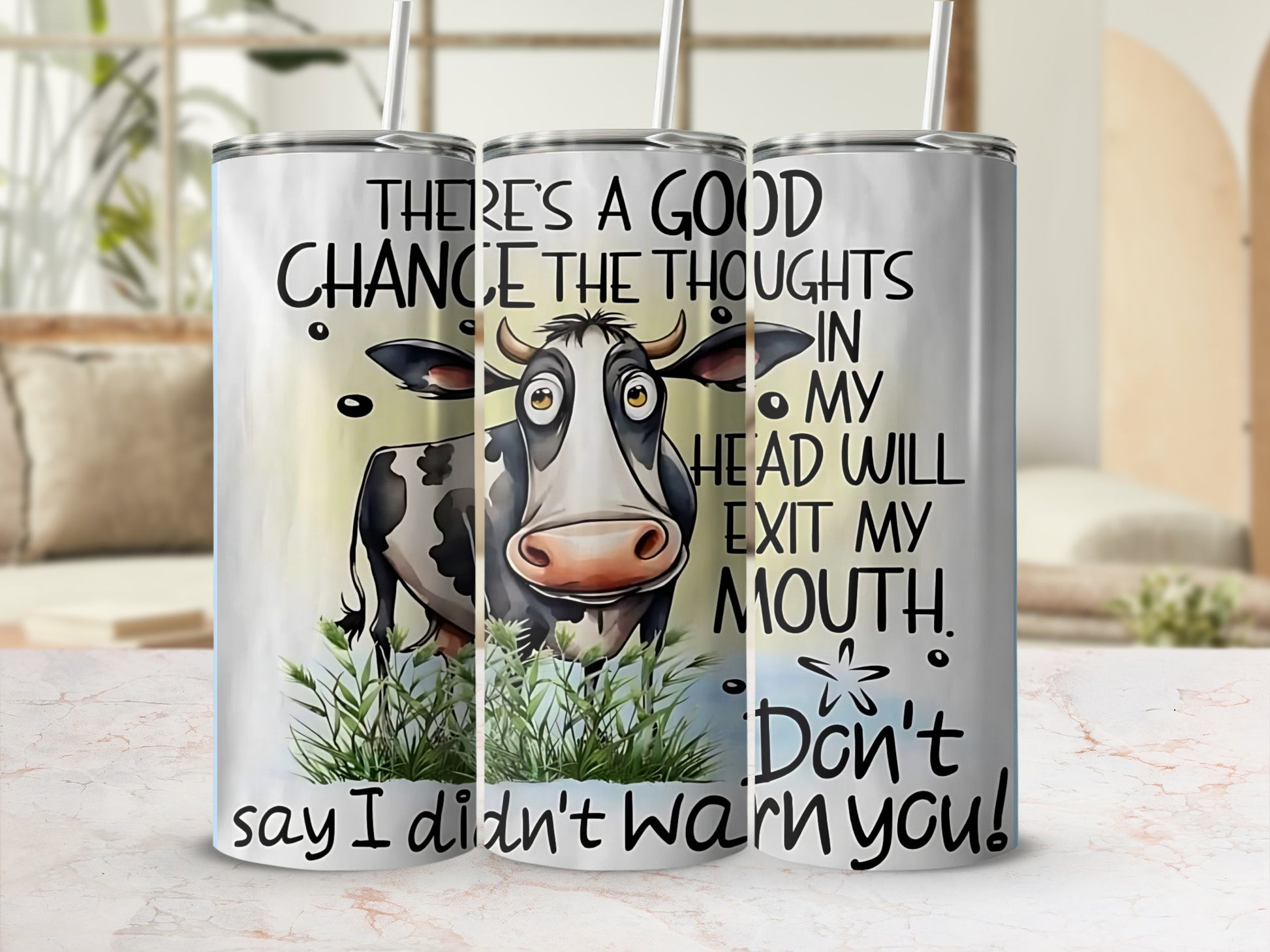 Funny Cow Mug with Witty Warning Perfect Gift
