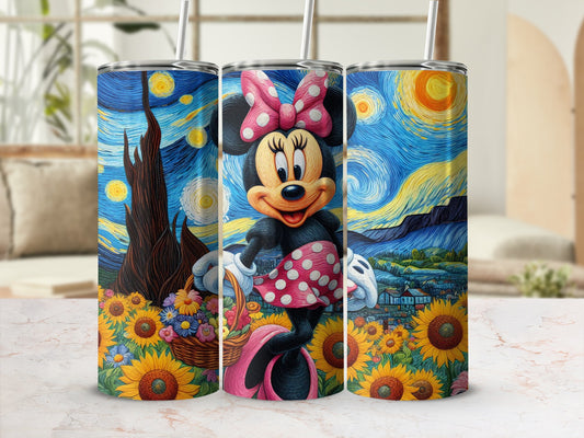 Starry Night Inspired Minnie Mouse Design Tumbler