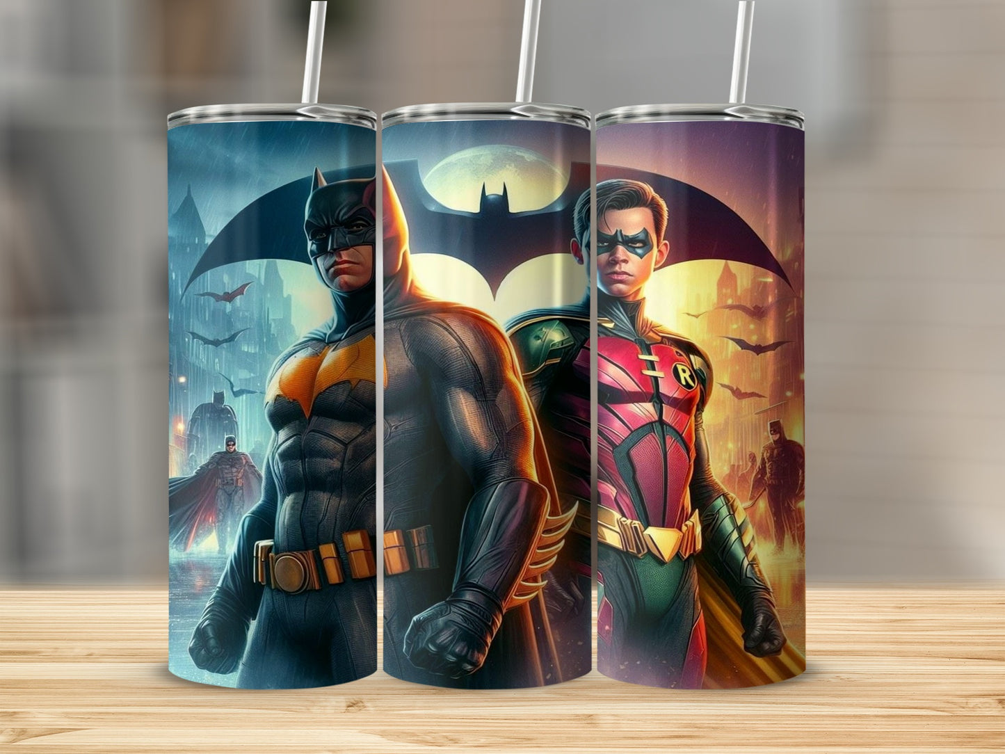 Batman and Robin Stainless Steel Tumbler Cups