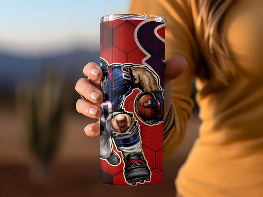 Football Player Themed Tumbler with Modern Graphic