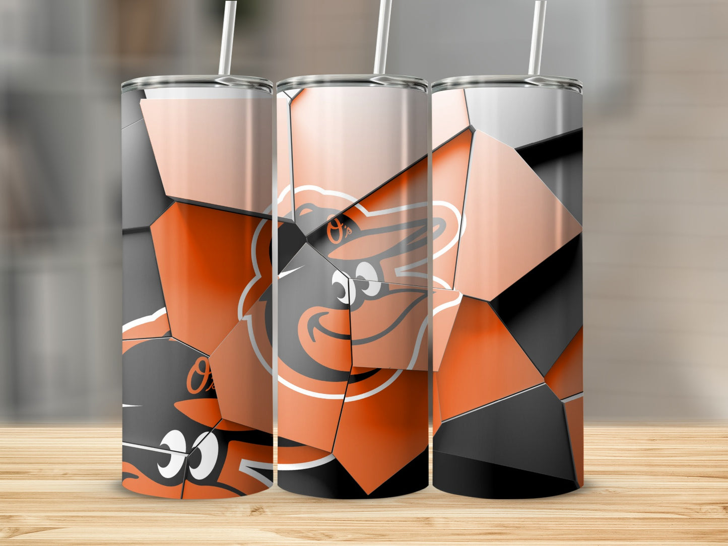Baltimore Orioles Shattered Logo Design Premium Tumblers