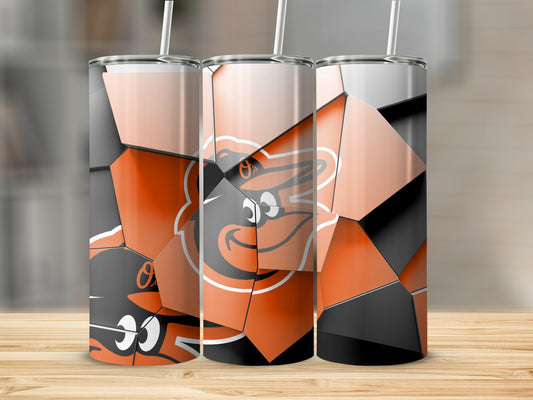 Baltimore Orioles Shattered Logo Design Premium Tumblers