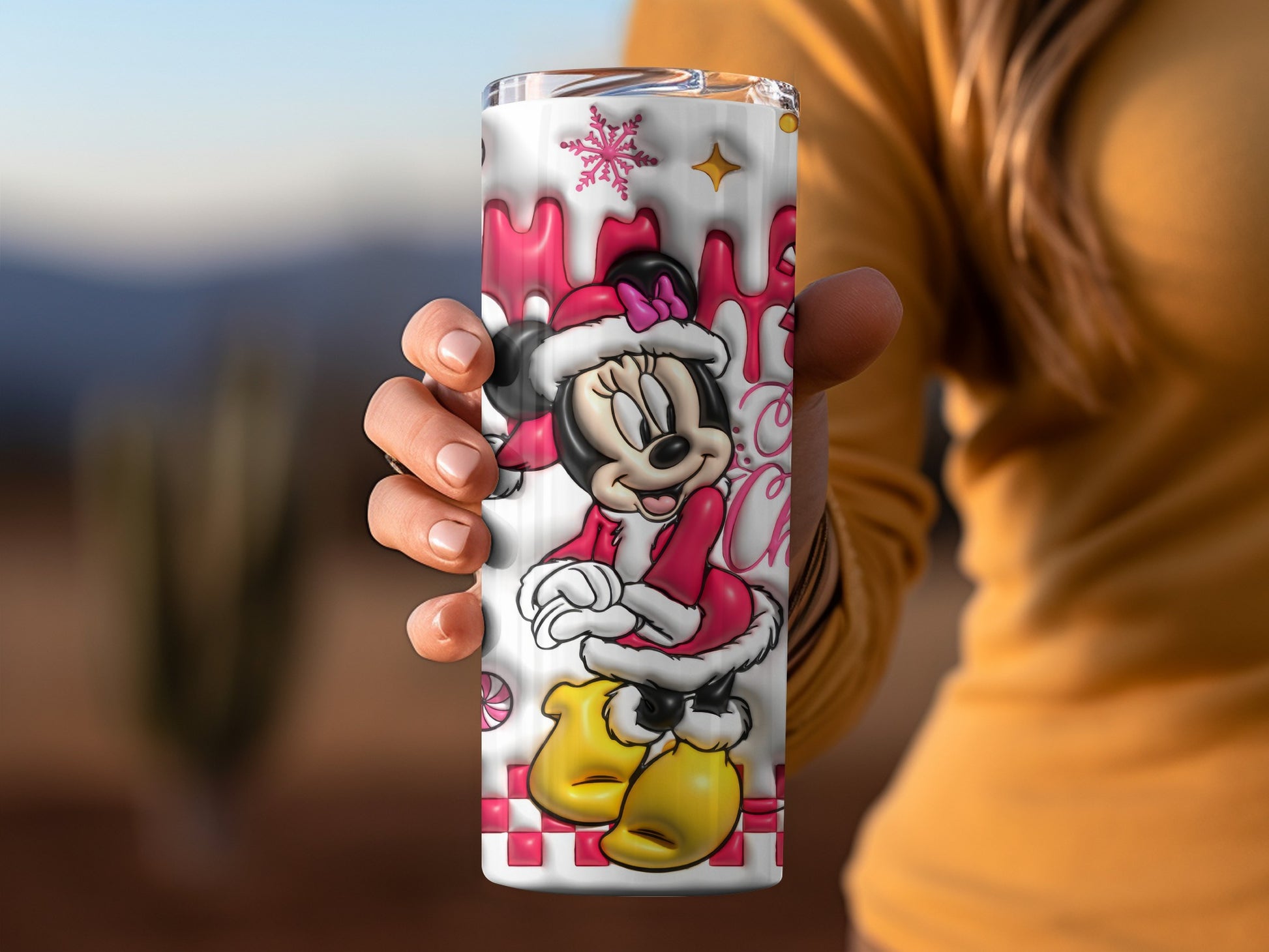 Christmas Themed Minnie Mouse Stainless Steel Tumbler