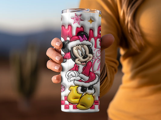 Christmas Themed Minnie Mouse Stainless Steel Tumbler