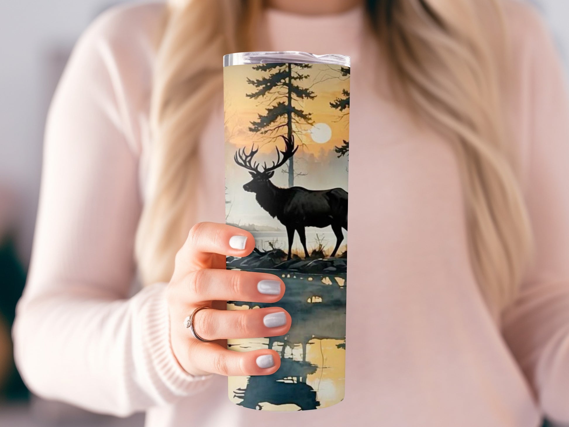 Beautiful Deer and Nature Scene Insulated Tumbler