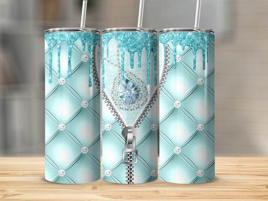 Glitter Drip Zipper Quilted Diamond Lace Tumbler product type