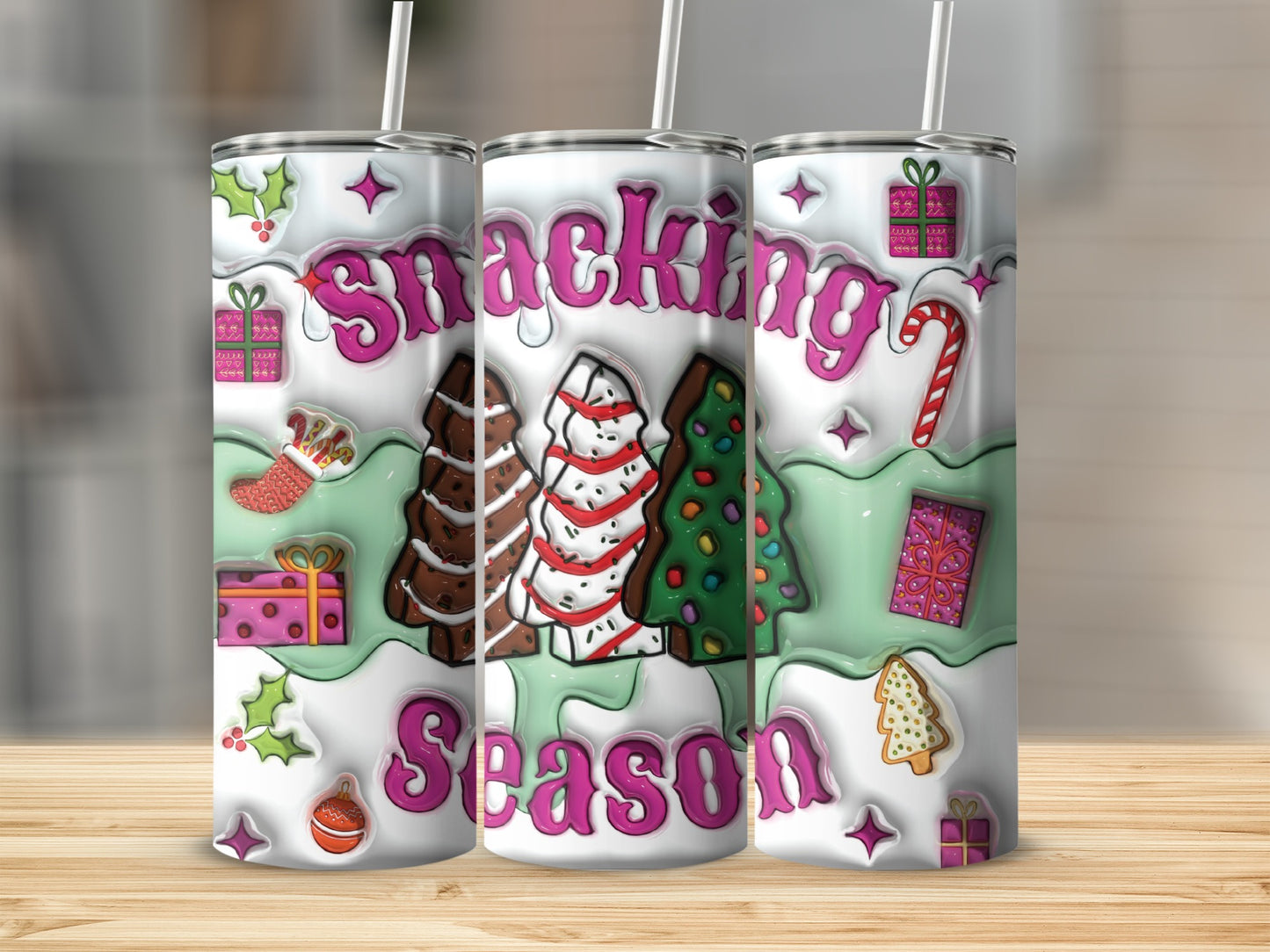 Snacking Season Festive Holiday Winter Tumbler