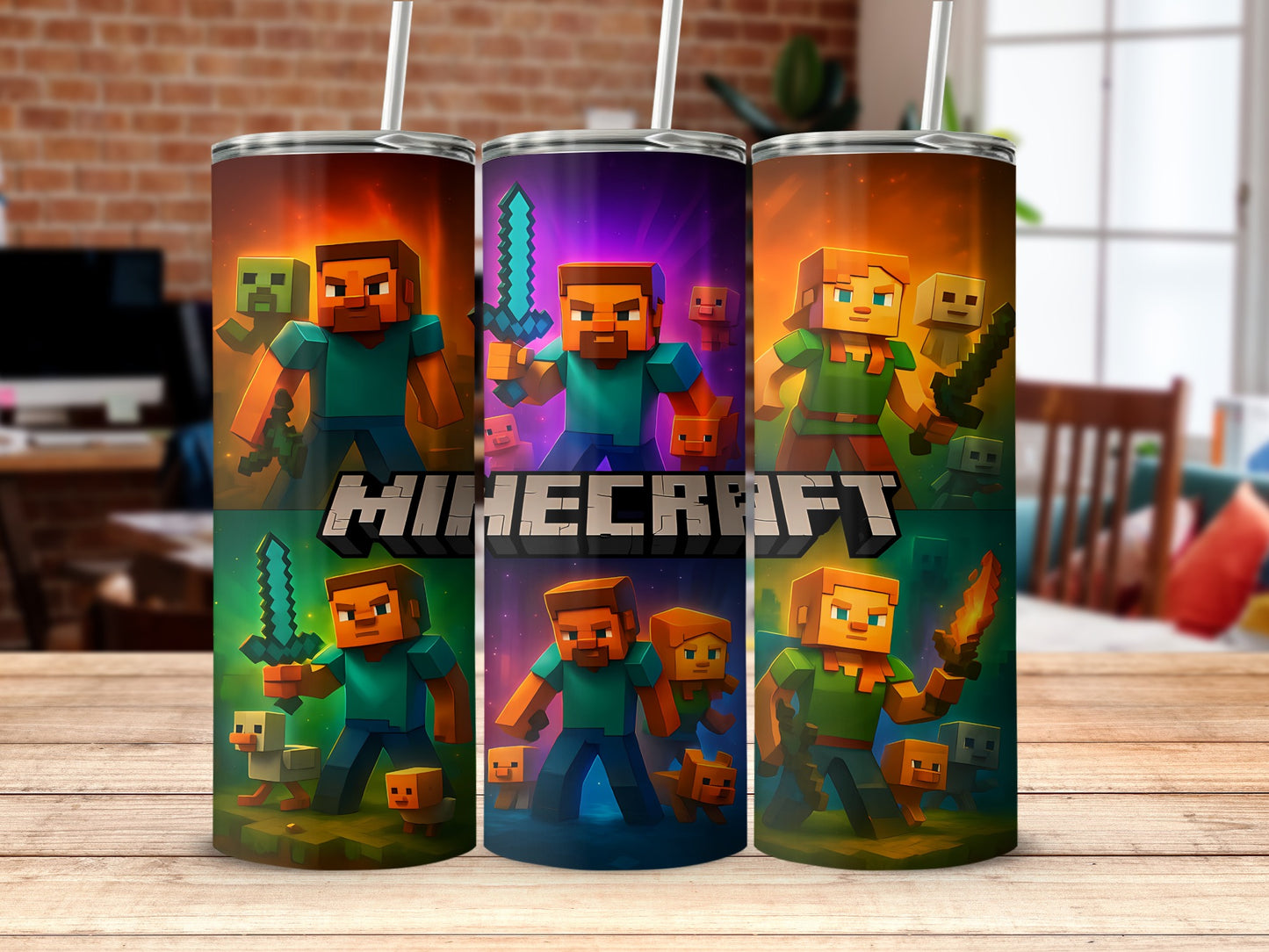 Minecraft Themed Drinkware With Iconic Characters