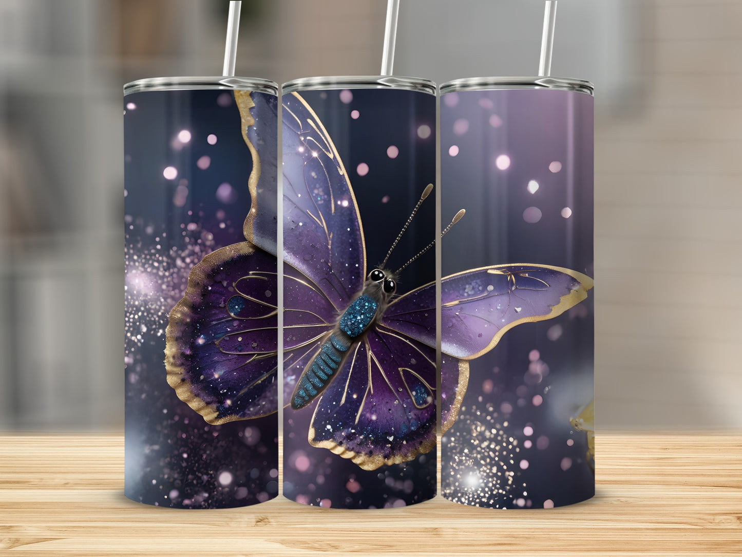 Elegant Purple Gold Butterfly Sparkle Glitter product type