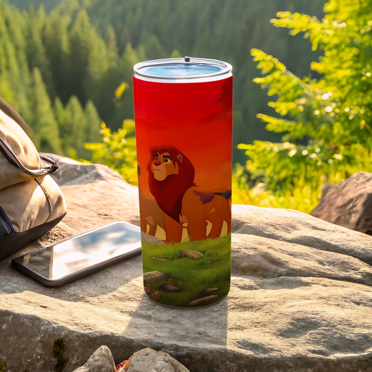 Majestic Lion King Inspired Tumbler for Outdoor Adventures