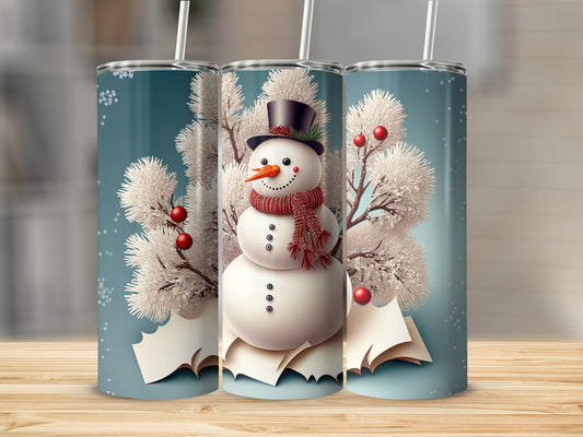Festive Snowman Design Tumbler Perfect for Holidays
