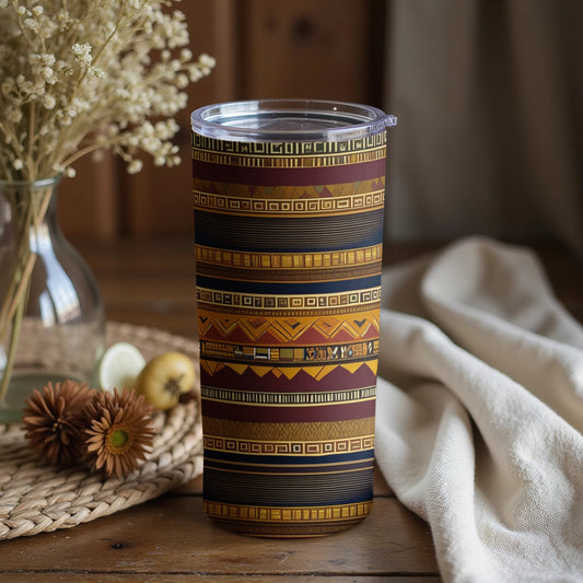 Vibrant Geometric Patterned Travel Tumbler Product