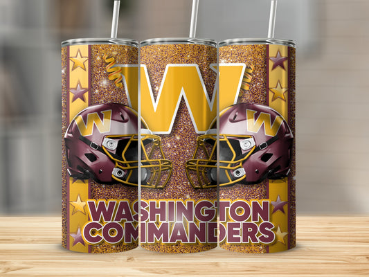 Washington Commanders Helmets Design In Gold Tumblers