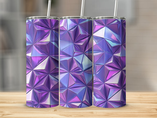 Iridescent Crystal Facets Geometric Pattern Tumblers
