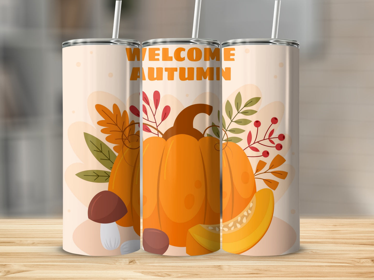 Welcome Autumn Pumpkin Design Tumbler Product